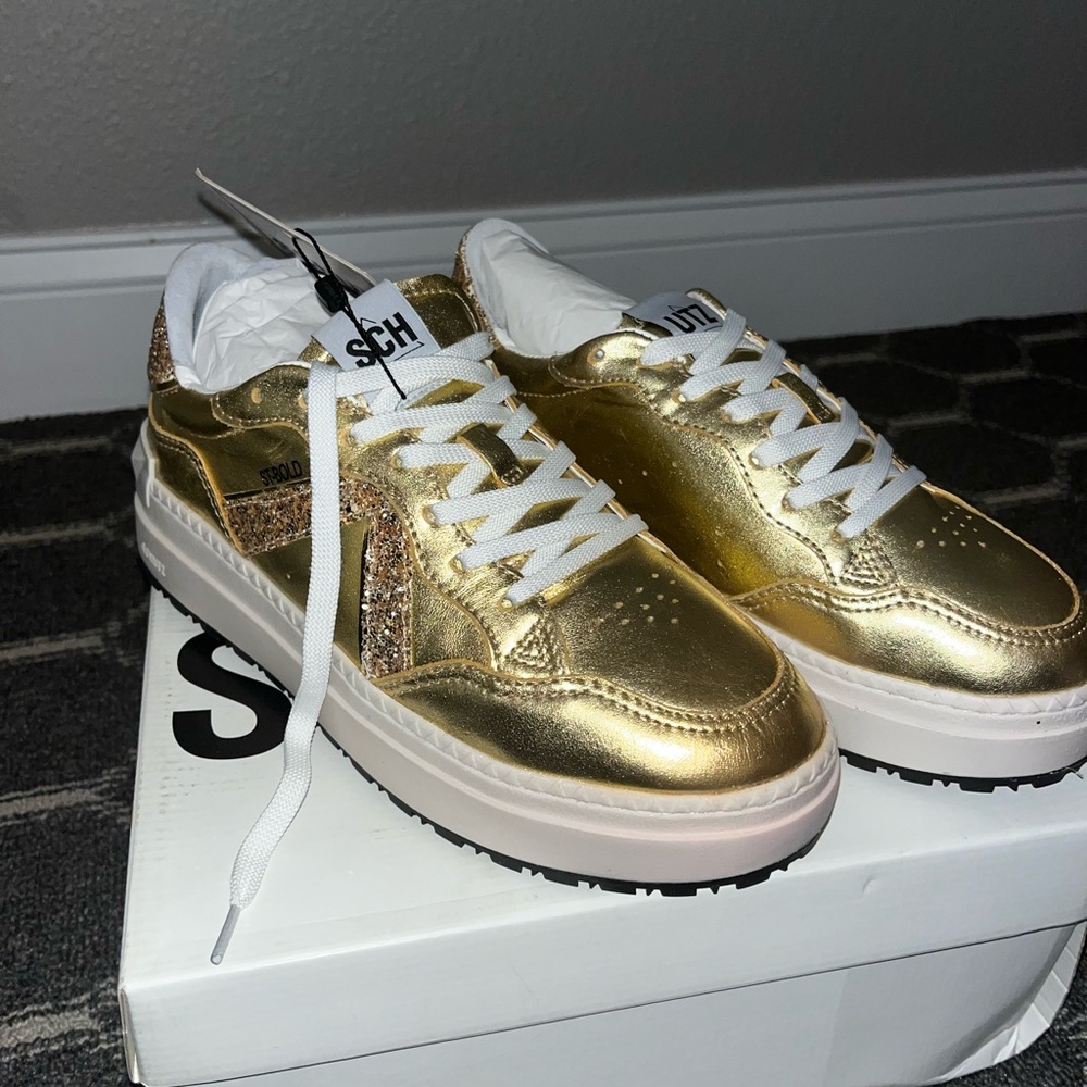 SCHUTZ Gold Sneakers